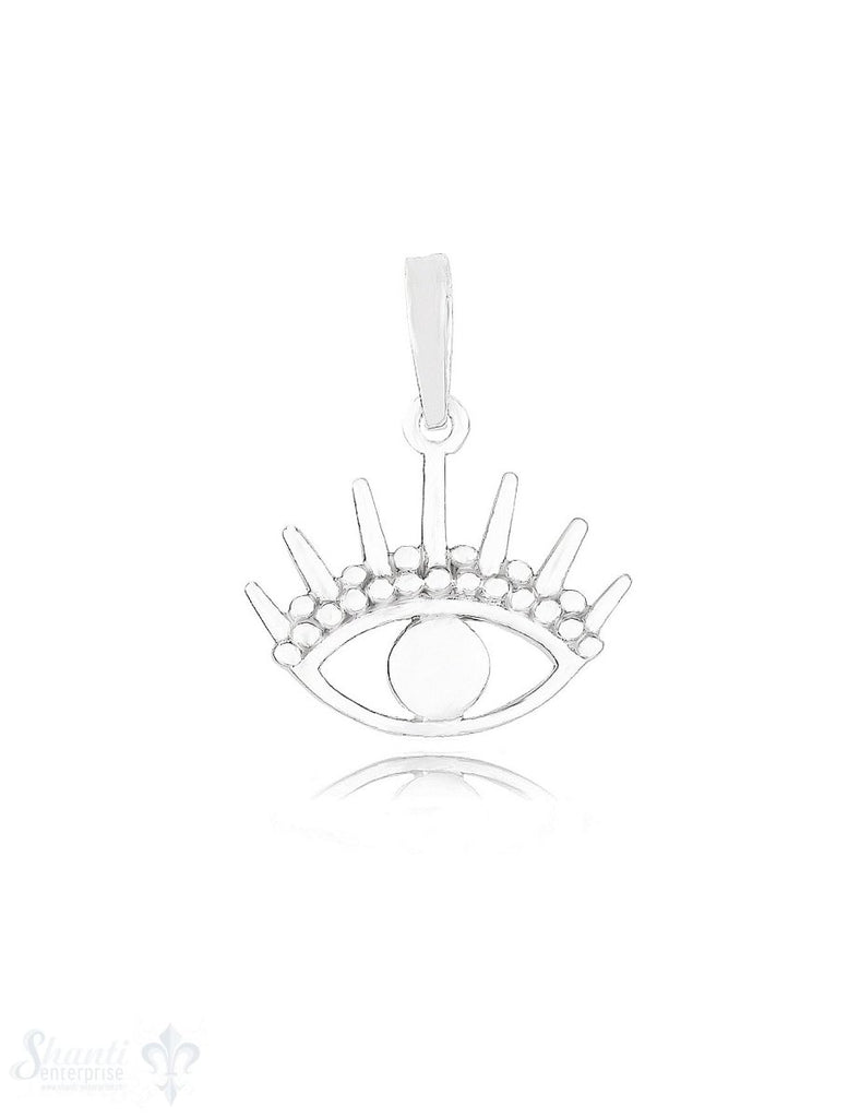 Augen Anhänger 14x16 mm lang Wimpern Öse V-förmig 5x3,8 mm Silber 925 ec - Shanti Enterprise AG