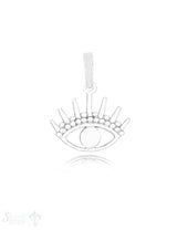 Augen Anhänger 14x16 mm lang Wimpern Öse V-förmig 5x3,8 mm Silber 925 ec