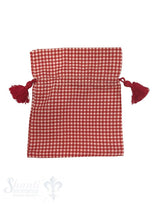 Baumwollsäckli, 25 Stk., kleinkariert, rot