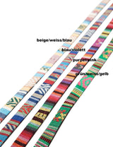 Beigetöne flaches Leder Textil gewoben unten schwarzes Leder per Meter Breite 10 mm Dicke 1.8 mm