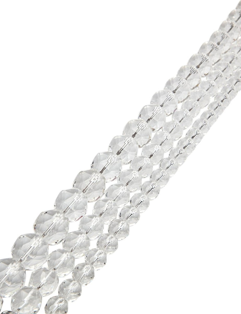 Bergkristall Strang transparent Rhomben-Schliff Kugeln - Shanti Enterprise AG