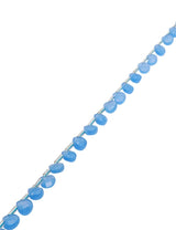 Blauquarz Strang Briolette 7mm quer Tropfen facettiert