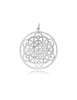 Blume des Lebens Anhänger durchbrochen Ornament eingefasst Rand mit Punkten Öse oval 3.5×3 mm Silber 925 - Shanti Enterprise AG