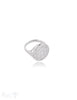 Blume des Lebens Silberring 17 mm durchbrochen Schiene im Verlauf geometrisch offen 2,5 mm Silber 925 poliert - Shanti Enterprise AG