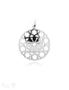 Blumen Amulett 28 mm Silber hell durchbrochen mit Öse oval ID 7,5x3,8 mm - Shanti Enterprise AG