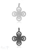 Blumen Amulett 32 mm doppelt vierblättrig Silber getupft mit getupfter Öse - Shanti Enterprise AG