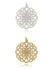 Blumen Amulett 40 mm Anhänger verziert poliert durchbrochen Öse oval ID 6×4 mm Silber 925 - Shanti Enterprise AG