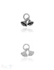 Blumen Anhänger 8x6 mm Silber 2 Blüten hängend in geschlossener Öse 1 Pack = 2 Stk. - Shanti Enterprise AG