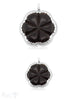Blumen Anhänger Holz Silber hell verziert massiv mit Öse fix 9,5x3,5 mm ID 6,0 mm Ag 925 Handmade - Shanti Enterprise AG