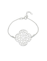 Blumen Armkette durchbrochen Grössenverstellbar 17/15 cm Silber 925