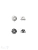Blumen Perlkappe 9x 5,5 mm 2-reihig Punkte rund u. flach Rand verziert Silber 925 massiv ID 2,2mm 1 - Shanti Enterprise AG