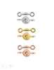Blumen Plaquette mit 7,5 mm Doppelösen vertikal ID 2,6 mm Silber 925 poliert 1 Pack = 2 Stk. - Shanti Enterprise AG