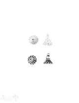 Blumenkelch Perlkappe 10x7mm Blütten durchbrochen spitz Silber 925 ID 0,6 mm 1 Pack = 8 Stk. ca. 4 g