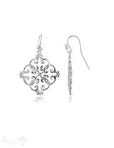 Blumenmandala Ohrhänger 28x28 mm Silber 925 mit Bügel