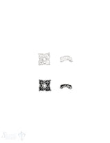 Blüten Perlkappe 9x2,6 mm 4-blättrig verziert mit Rand Silber 925 ID 1.2 mm 1 Pack = 18 Stk. ca. 5 g