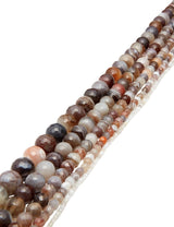 Botswana-Achat Strang grau-braun facettiert Kugeln AAA