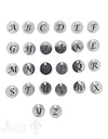 Buchstaben Plaquette 10 mm 1.2 mm breit Loch ID 1,2 mm poliert Schrift geschwärzt Silber 925 - Shanti Enterprise AG