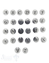 Buchstaben Plaquette 10 mm 1.2 mm breit Loch ID 1,2 mm poliert Schrift geschwärzt Silber 925