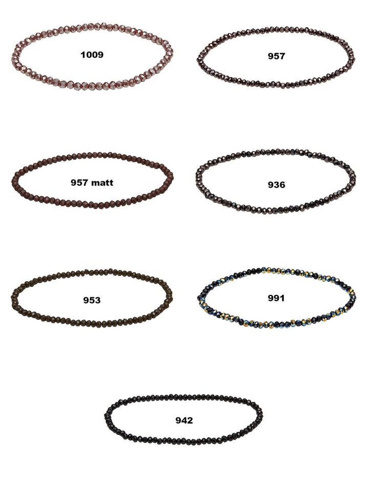 Buttons Ø 3 mm Armband facettiert auf Elast 18 cm Zirkonia-Kristalle - Shanti Enterprise AG