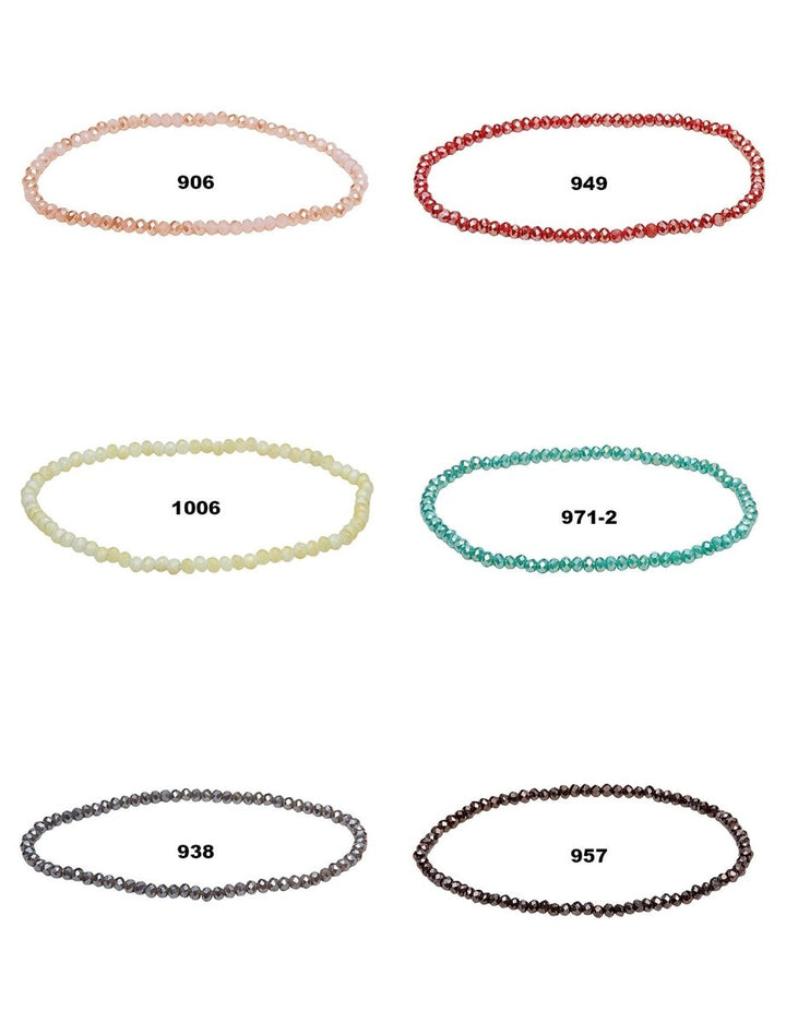 Buttons Ø 3 mm Armband facettiert auf Elast 18 cm Zirkonia-Kristalle - Shanti Enterprise AG
