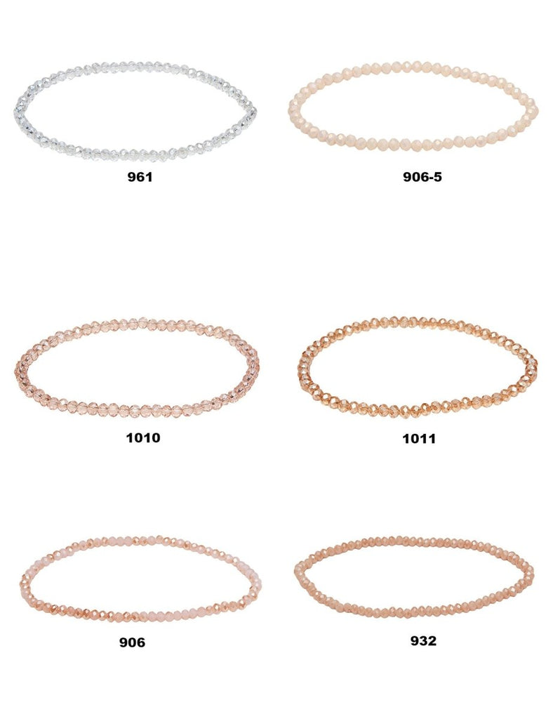 Buttons Ø 3 mm Armband facettiert auf Elast 18 cm Zirkonia-Kristalle - Shanti Enterprise AG