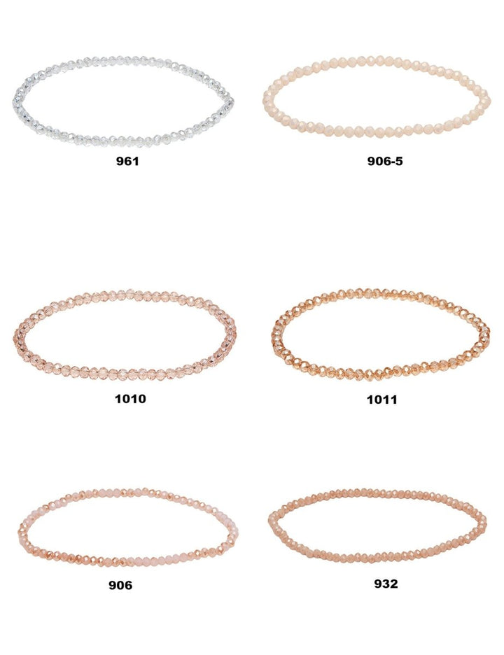 Buttons Ø 3 mm Armband facettiert auf Elast 18 cm Zirkonia-Kristalle - Shanti Enterprise AG