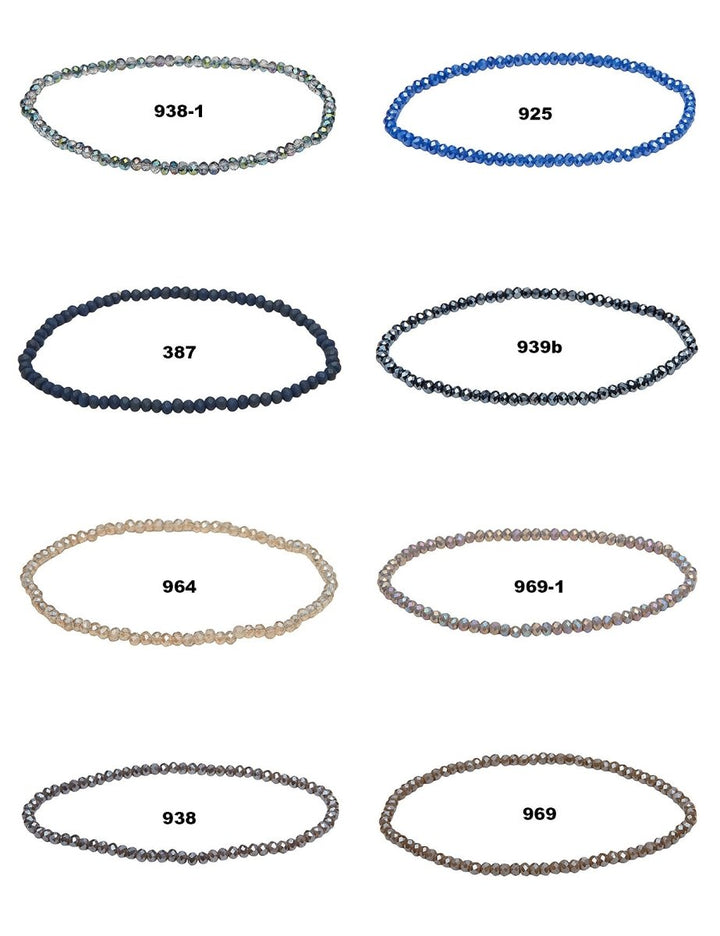 Buttons Ø 3 mm Armband facettiert auf Elast 18 cm Zirkonia-Kristalle - Shanti Enterprise AG