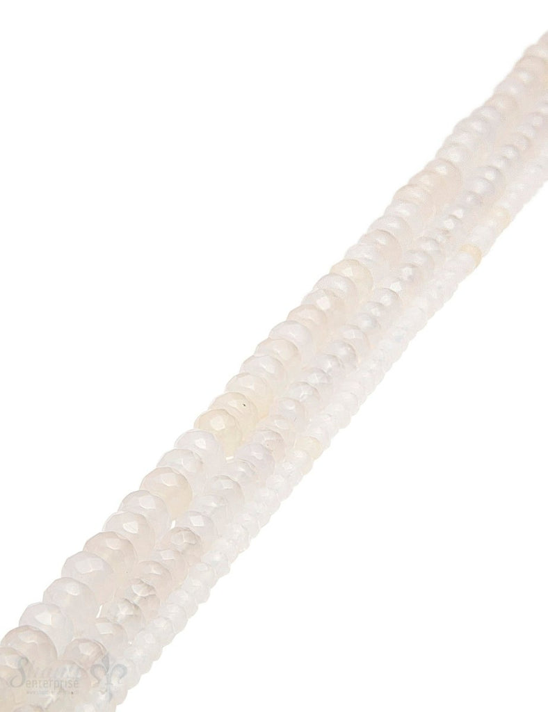 Chalcedon Strang weiss opak facettiert buttons AAA - Shanti Enterprise AG