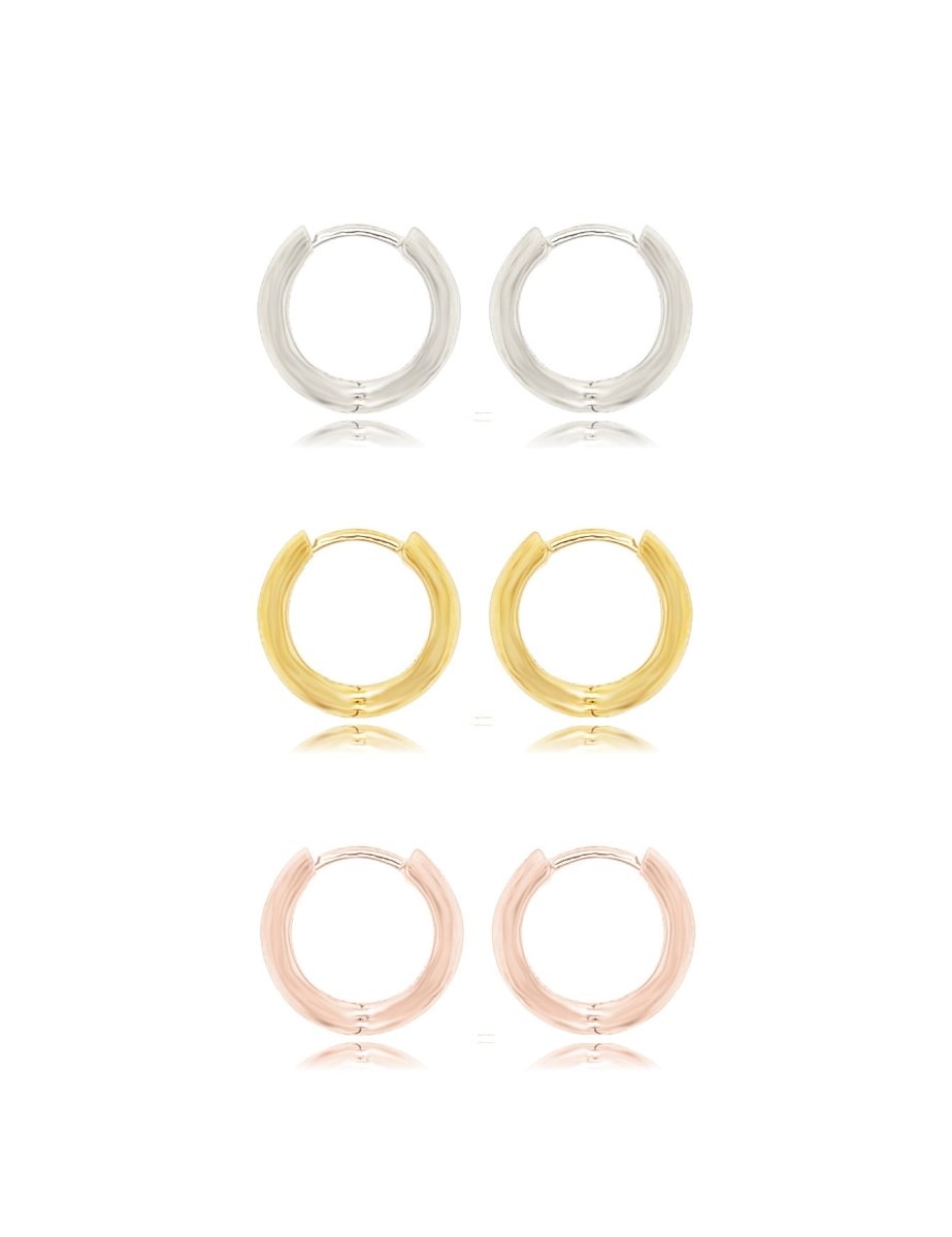 Creolen 14 mm für Anhänger 2,5 mm breit Klapp- Verschluss poliert Silber 925 ec - Shanti Enterprise AG