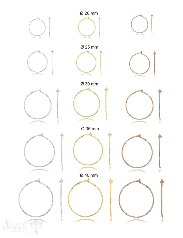 Creolen Ohrhänger mit Haken 0.8 mm Draht- Dicke zum Einhängen individueller Anhänger Silber 925 ec - Shanti Enterprise AG