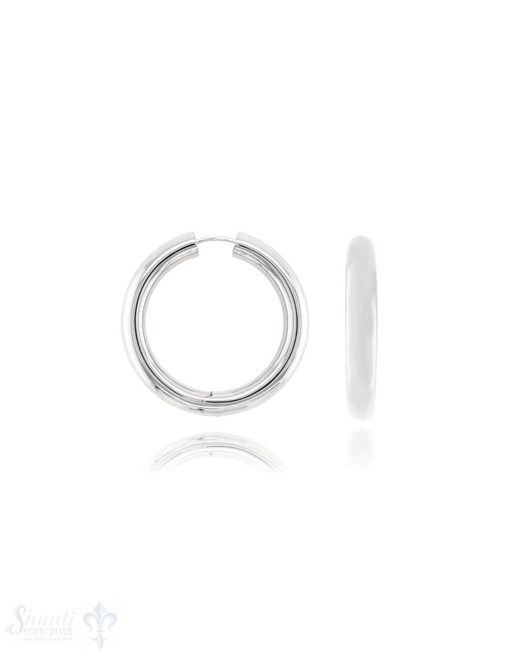 Creolen Silber 6,5 mm breit mit Steck-Verschluss eq - Shanti Enterprise AG
