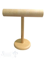 Display Buchen- Holz: Armband-Ständer hoch 60 mm mit Fuss 31x31 cm