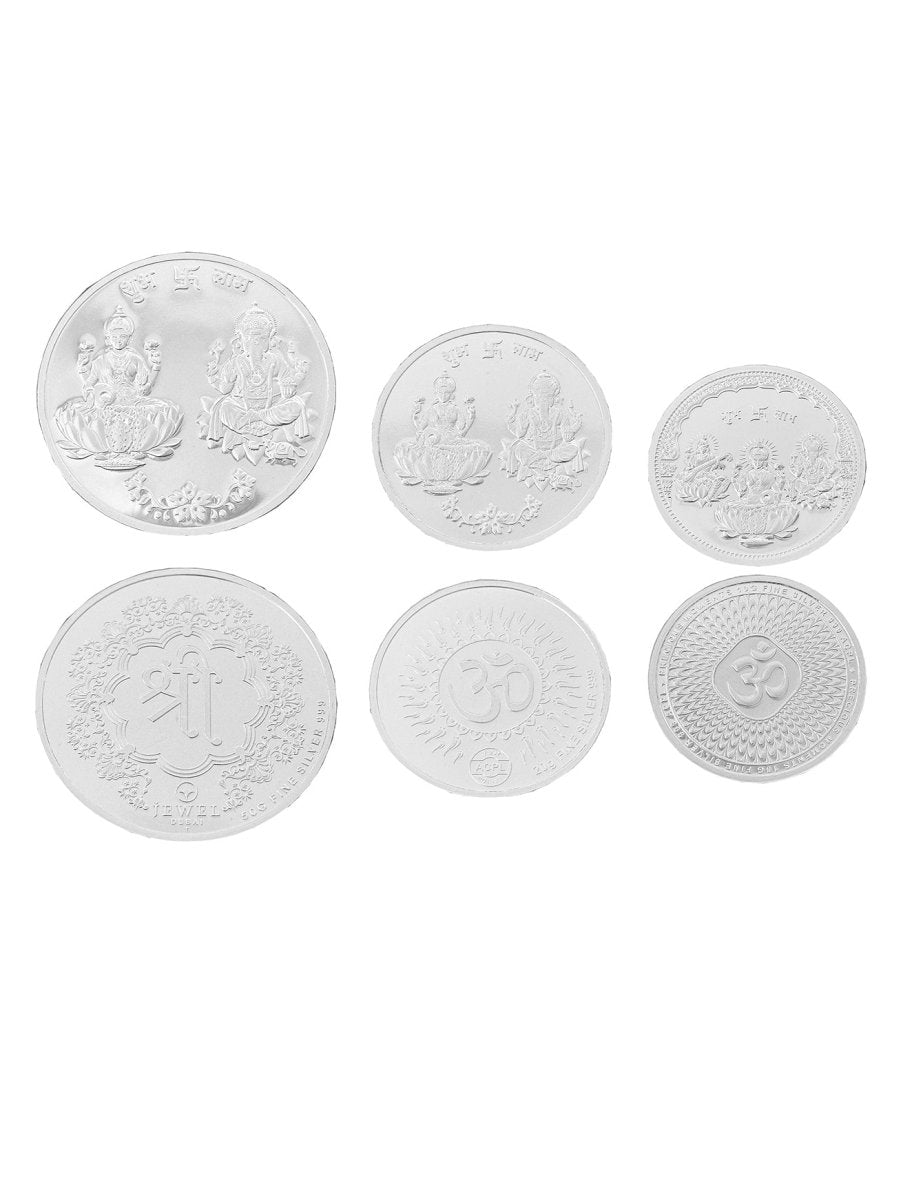 Diwali Silver Coins in 999 Fine Silver in 3 Different Sizes - Shanti Enterprise AG