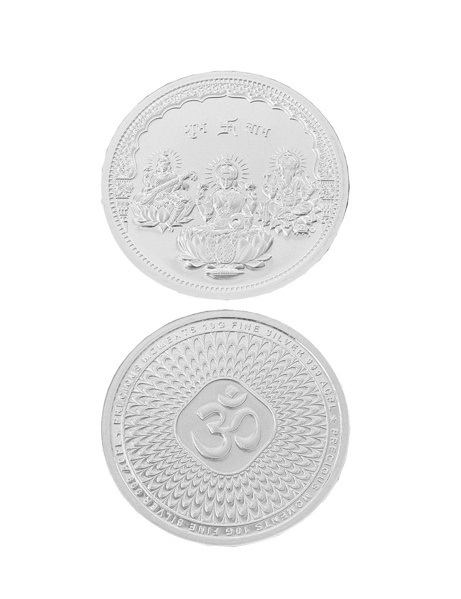 Diwali Silver Coins in 999 Fine Silver in 3 Different Sizes - Shanti Enterprise AG
