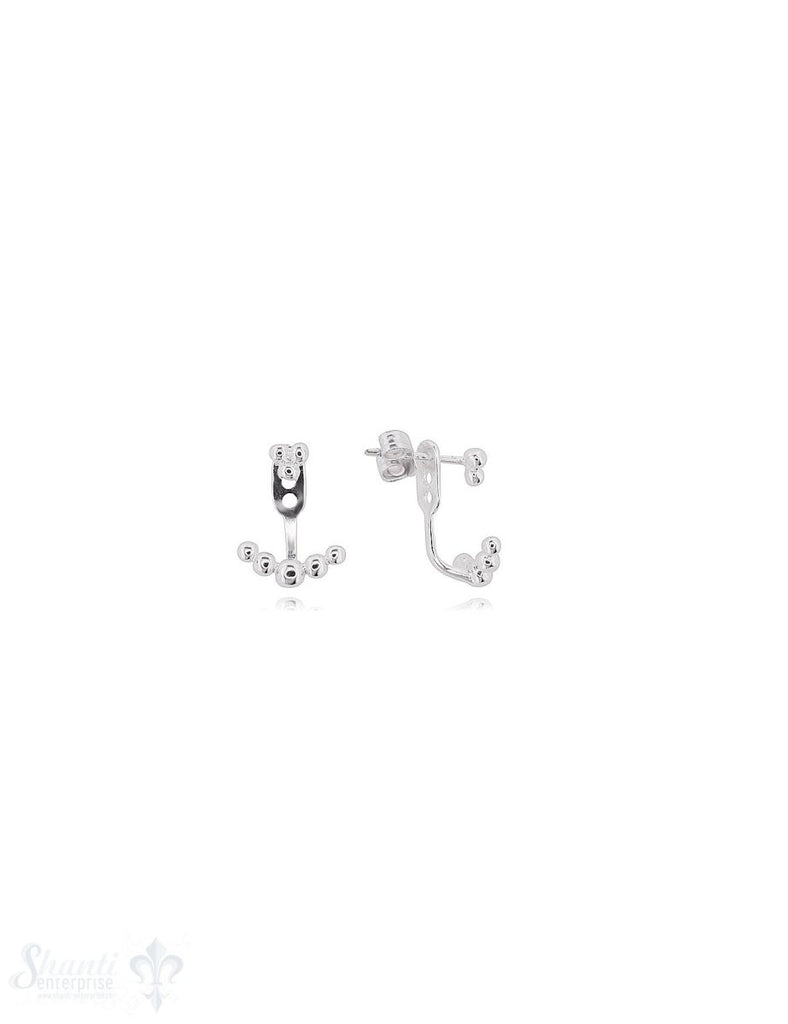 Doubleface Ohrstecker 10x14 mm mit Punkten Höhen verstellbar Silber 925 - Shanti Enterprise AG