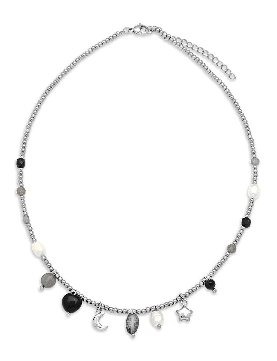 Edelstahl Halskette mit Charms 38-45cm - Shanti Enterprise AG