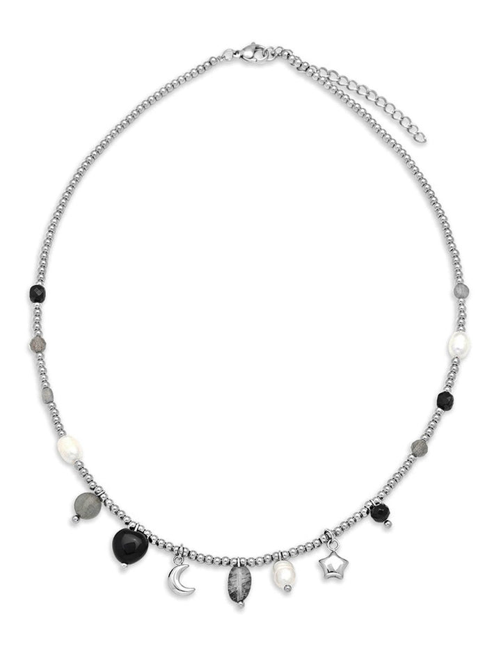Edelstahl Halskette mit Charms 38-45cm - Shanti Enterprise AG