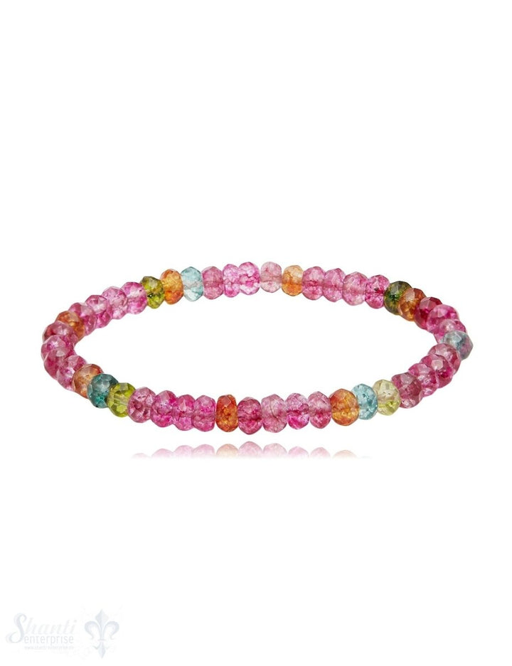 Edelstein Armbänder buttons 6 mm facettiert auf Elastik 19 cm - Shanti Enterprise AG