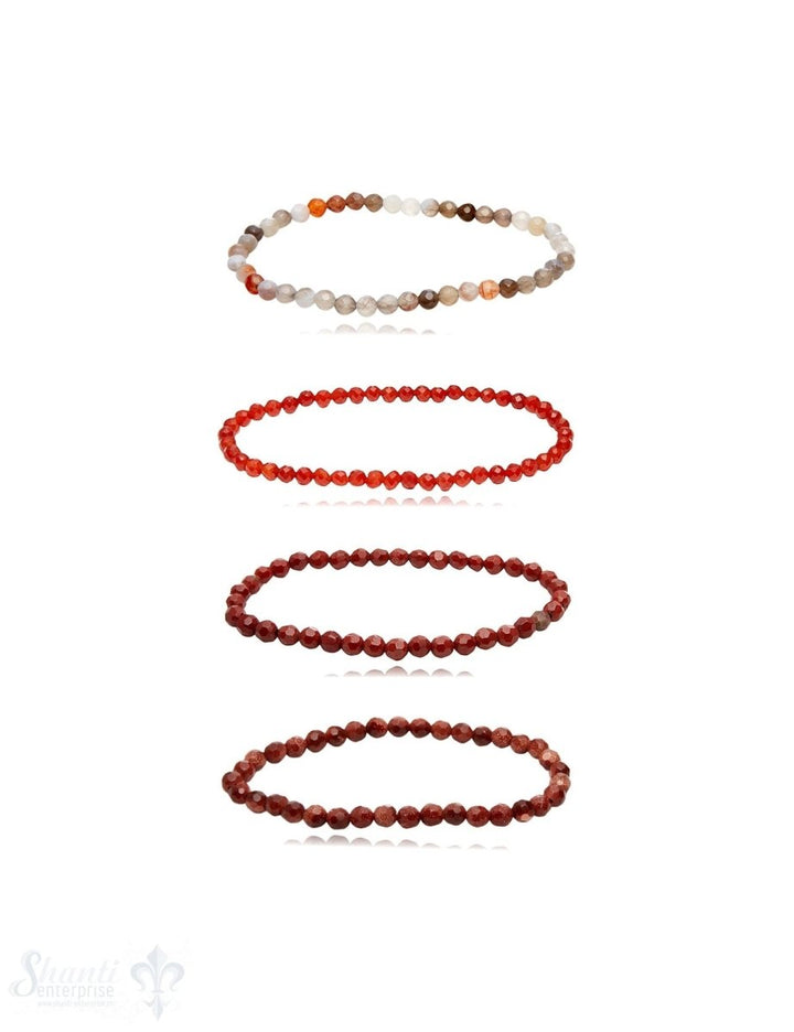 Eldesltein Armbänder 4 mm facettiert rund auf Elastik - Shanti Enterprise AG