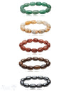Ellipsoid Edelstein Armbänder 18x12 mm poliert auf Elastik 19 cm - Shanti Enterprise AG