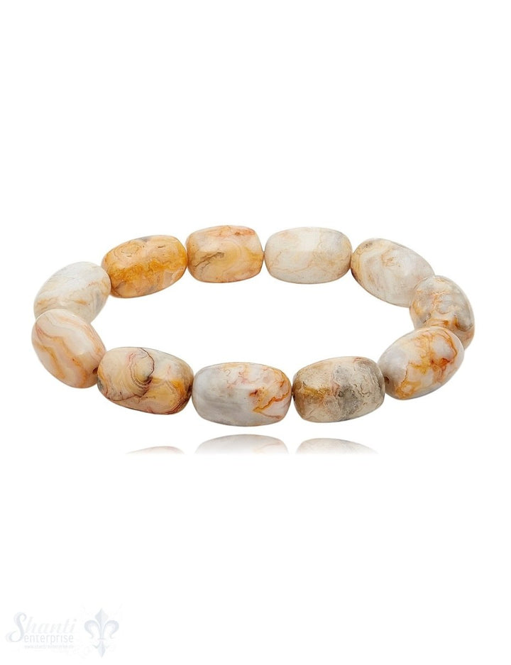 Ellipsoid Edelstein Armbänder 18x12 mm poliert auf Elastik 19 cm - Shanti Enterprise AG