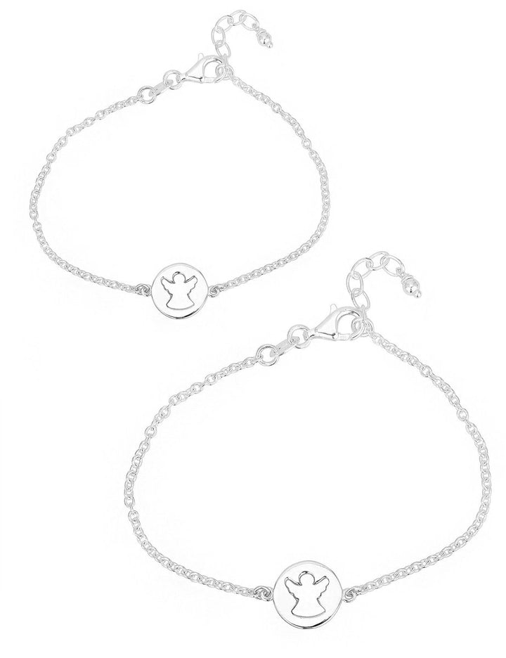 Engel Plaquetten Armband Anker Grössen verstellbar mit Karabiner Silber 925 - Shanti Enterprise AG