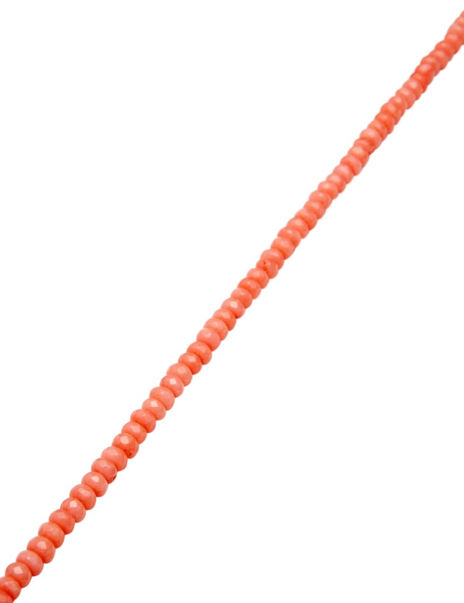 Engelskorallen Strang lachs 4.0 mm Buttons gefärbt facettiert - Shanti Enterprise AG