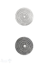 Ethno Perlkappe 24x9 mm gerillt und gepunktet Silber ID 1.7 mm
