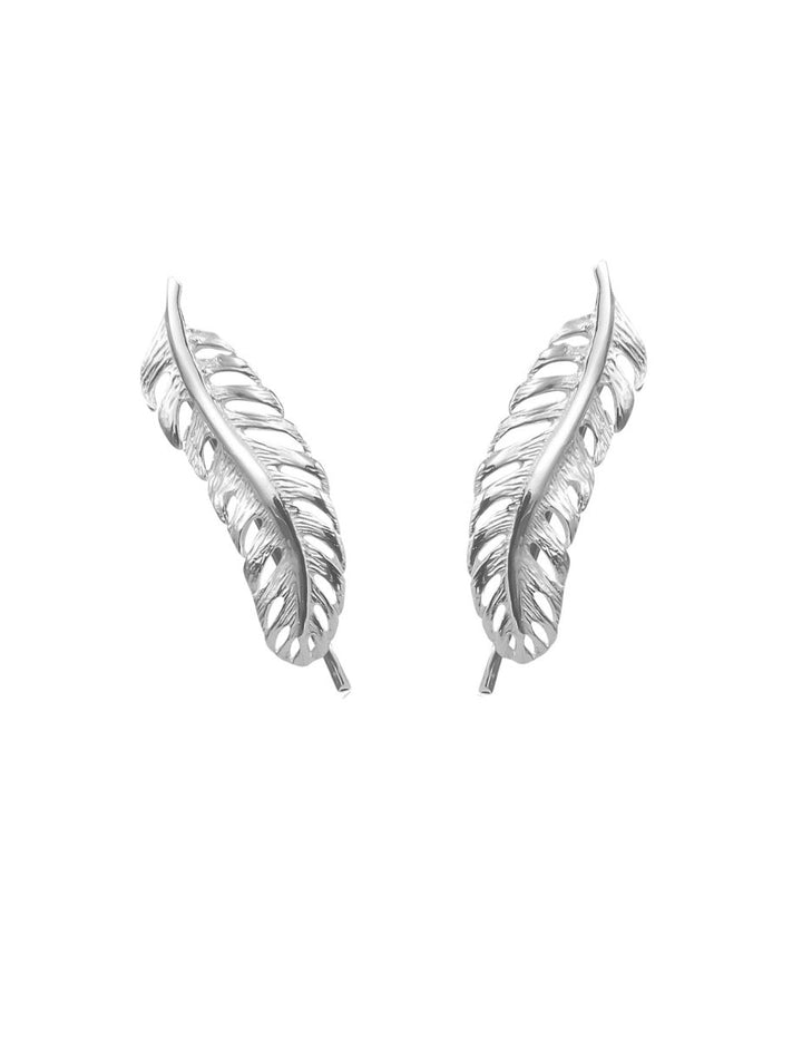 Feder Ohrhänger / Earcuff 8x25 mm durchbrochen Silber 925 - Shanti Enterprise AG