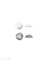 Feder Perlkappe 10x3,7 mm fein strukturiert eingeritzt Silber 925 ID 1.6 mm 1 Pack = 8 Stk. ca. 5 gr
