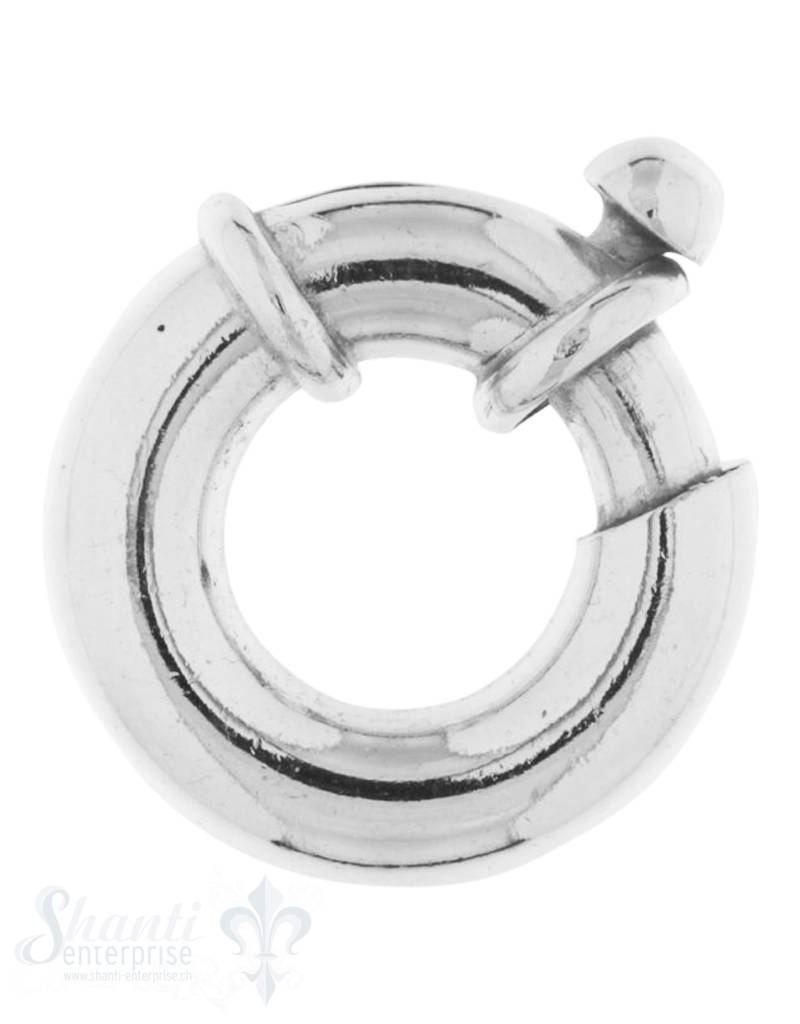 Federringschloss Silber mit 1 Stopper 26 mm iD 12 mm 1 Pack = 1 Stk. Dicke: 6.5mm - Shanti Enterprise AG