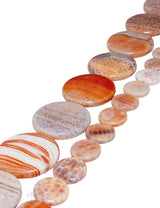 Feuerachat Strang orange poliert Disk AA