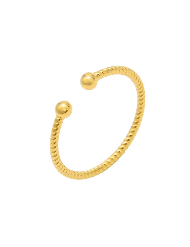 Fingerring gedreht oben offen mit Kugel Grösse berstellbar - Shanti Enterprise AG