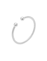 Fingerring gedreht oben offen mit Kugel Gr.60 2.7 mm poliert Ring OD 1.6 mm Grösse berstellbar Silbe